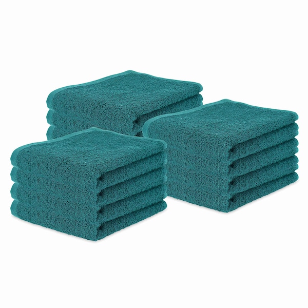 Monarch Terry Polishing Hand Towel 16x27 Hunter Green (12pk) N030-HG1627-4 - main